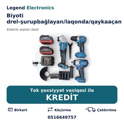 Elan başlığı: Akkumulyatorlu elektrik alət dəsti Biyoti — Legend Electronics — Drills, and screwdrivers