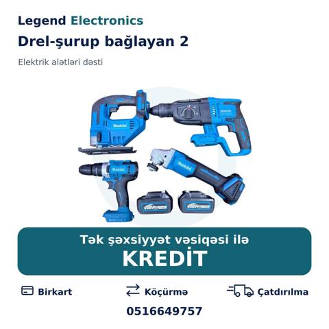 Elanın başlığı: Drel-şurup bağlayan 2, 198V Elanın mətni: Legend — Tools