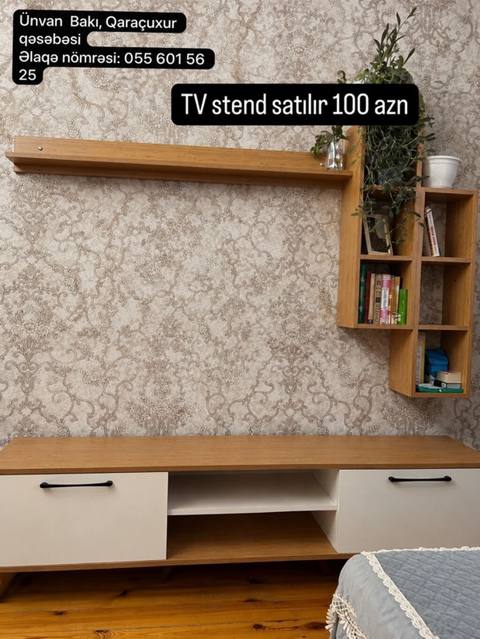 TV stend dəsti - Material: keyfiyyətli ağac teksturalı Mdf/ldsp — Баку
