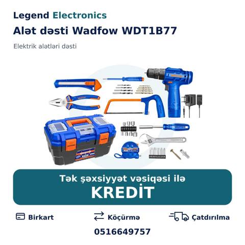 Elan başlığı: Alət dəsti Wadfow WDT1B77, 77 əd Elan mətni: Alət dəsti — Various tool sets