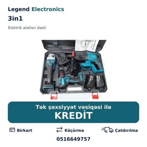 Elan başlığı: Elektrik alətlər dəsti 3in1, 198V Elektrik alətlər — Power tools