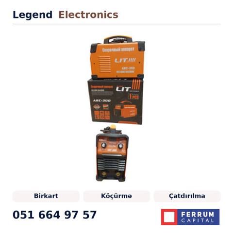 Elan başlığı: Qaynaq aparatı Lit-ARC 300 S180T Qaynaq aparatı Lit-ARC — Legend Electronics — Repair & Construction