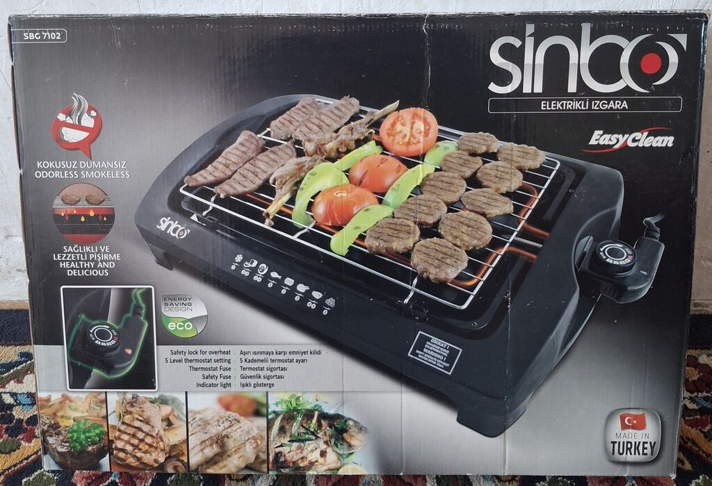 Sinbo SBG 7102 elektrikli ızgara – EasyClean Xüsusiyyətlər — Soba və qrillər, Qobu