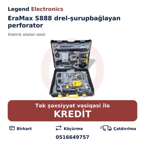 Elan başlığı: Elektrik alət dəsti EraMax S888 drel-şurupbağlayan — Tools