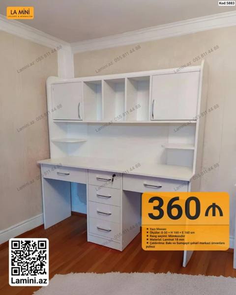 Düz masa, Stulsuz, Polkalı, Siyirməli, Sadə laminat — 360 ₼ · Bakı · Kompüter masaları və kresloları Düz masa, Stulsuz, Polkalı, Siyirməli, Sadə laminat — Bakı