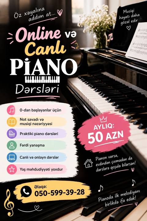 Online və canlı piano dərsləri - 0-dan başlayanlar üçün - Not savadı — Sumqayıt