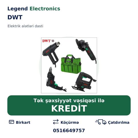 Elan başlığı: Elektrik alətlər dəsti DWT, 5 parça Elan mətni: Legend — Legend Electronics — Various tool sets
