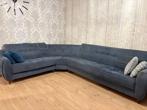 Künc divan, İşlənmiş, Açılan, Bazalı, Vеlur parça — Sumqayıt