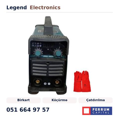 Elan başlığı: Qaynaq aparatı MMA-400A AV_0820 Elan mətni: Legend — Товарлар