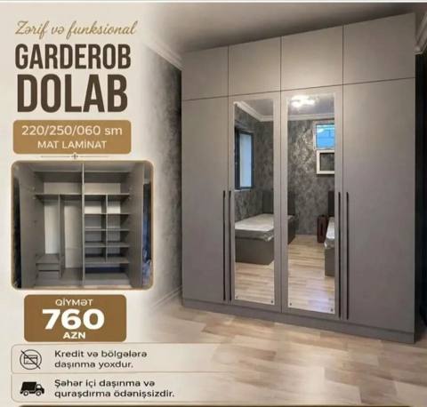Zərif və funksional gardırob dolabı - Ölçülər: 220/250/060 sm — 760 ₼ · Bakı · Şkaflar Zərif və funksional gardırob dolabı - Ölçülər: 220/250/060 sm — Bakı