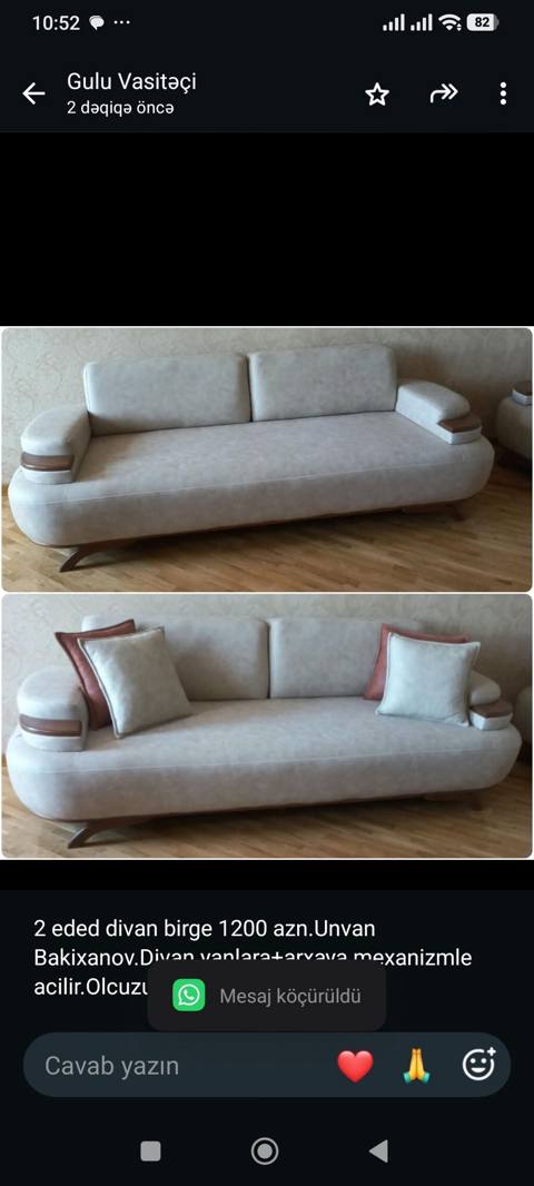 2 eded divan birge 1200 azn.Unvan Bakixanov.Divan yanlara+arxaya — Bakı