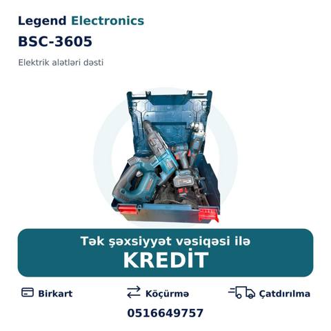 Elan başlığı: Elektrik alətlər dəsti BSC-3605, 36V Elektrik alətləri — Çeşitli alet setleri