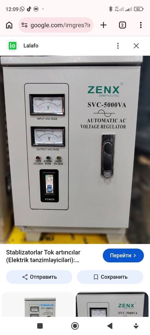 Zenx SVC-5000VA avtomatik AC gərginlik tənzimləyicisi - Güc: 5000 VA — Masazır
