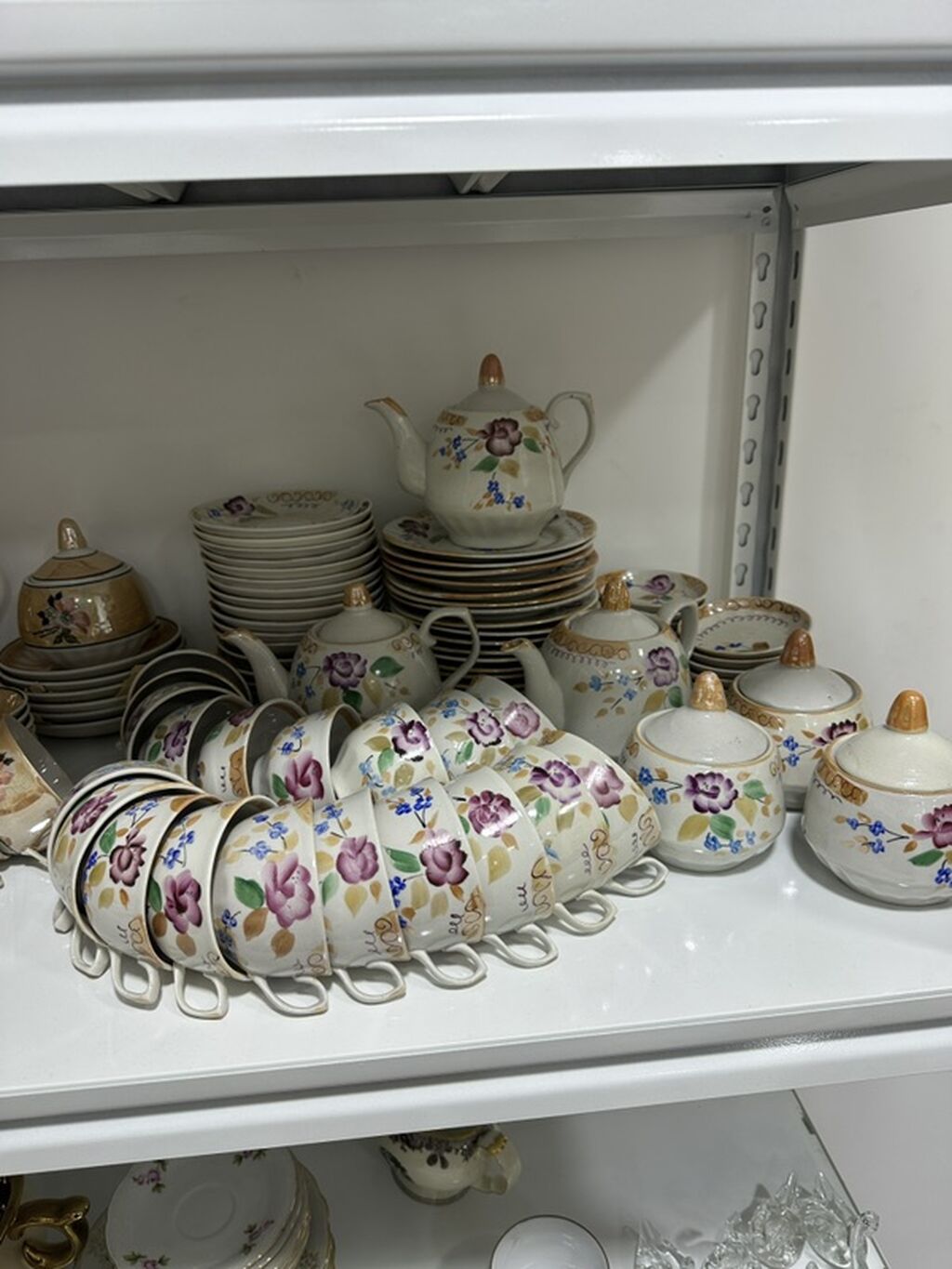Çay dəsti, rəng - Bənövşəyi, Keramika — Süfrə qabı, Xırdalan (2)