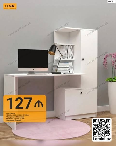 Düz masa, Stulsuz, Polkalı, Siyirməsiz, Sadə laminat — 127 ₼ · Bakı · Kompüter masaları və kresloları Düz masa, Stulsuz, Polkalı, Siyirməsiz, Sadə laminat — Bakı