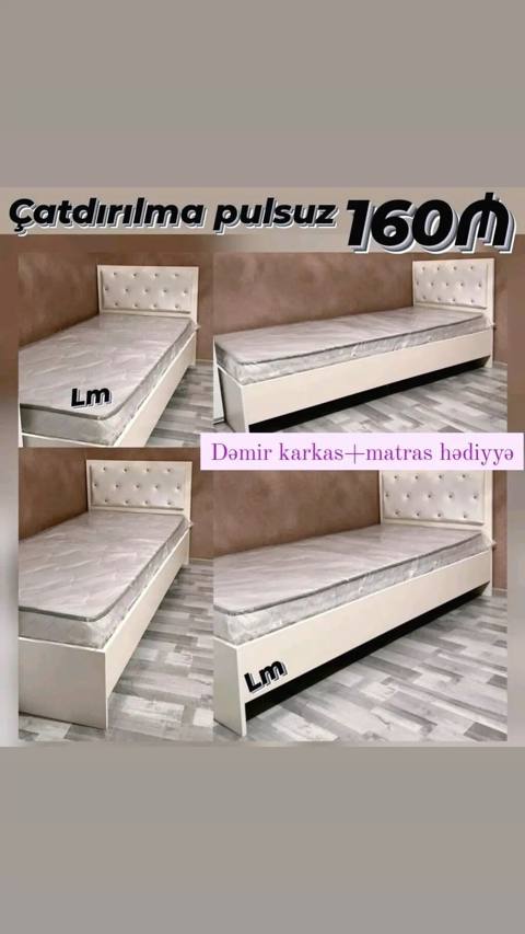 Açıq rəngli tək nəfərlik çarpayı - Yumşaq başlıq: düyməli, süni — 160 ₼ · Bakı · Yataqlar Açıq rəngli tək nəfərlik çarpayı - Yumşaq başlıq: düyməli, süni — Bakı