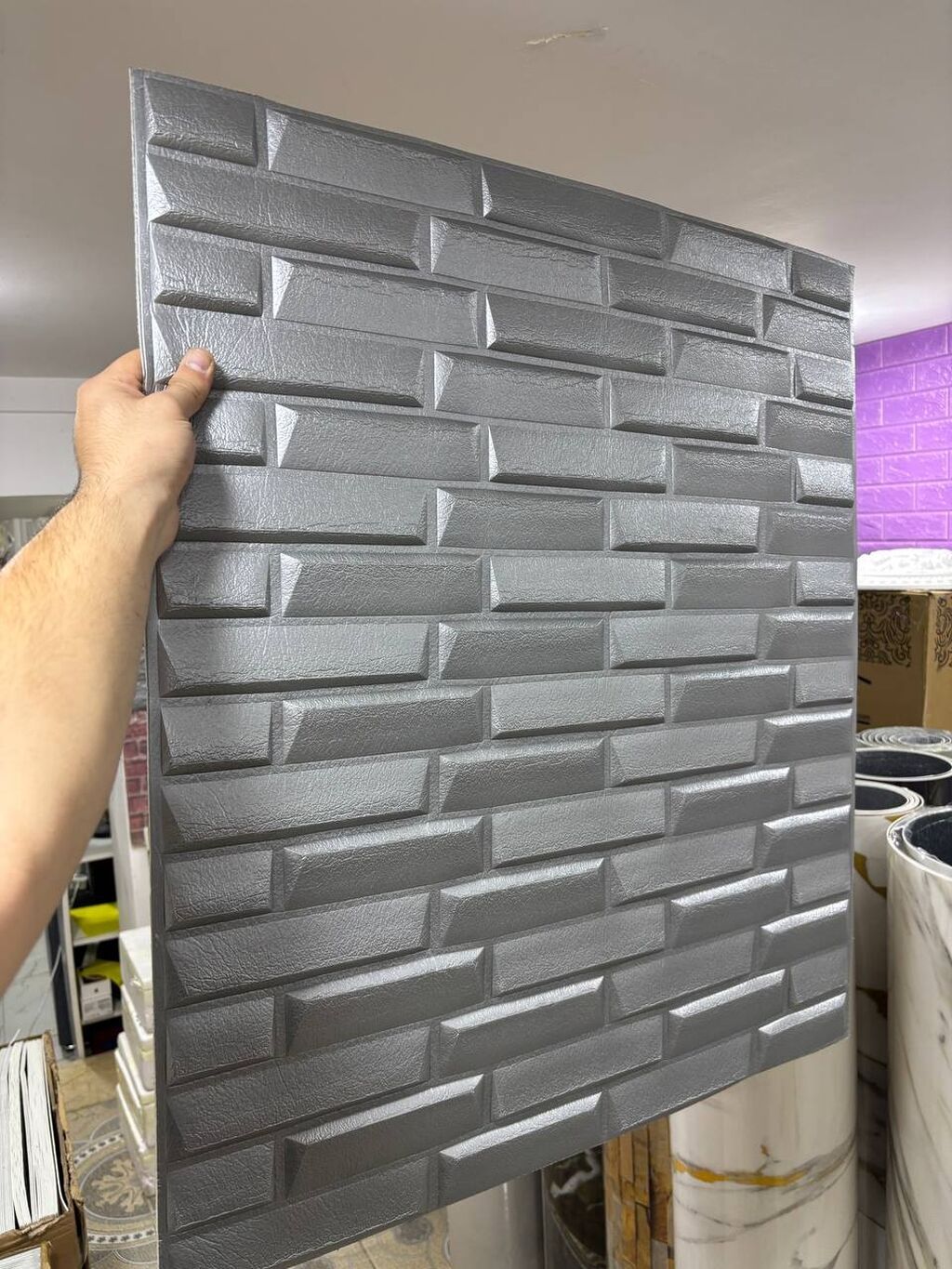Dekor 3D Aboy 3D divar panelinin — Plitka və örtü materialları, Bakı (3)