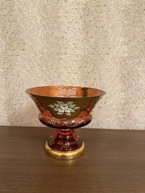 Büllur dekorativ meyvə/gül qabı - Material: qalın büllur şüşə - Rəng — Баку