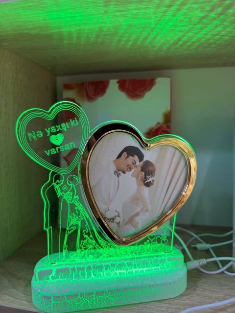 LED işıqlı foto çərçivə – ürək formalı - Ürək formalı əsas hissə — 22 ₼ · Digah · Şəxsi əşyalar LED işıqlı foto çərçivə – ürək formalı - Ürək formalı əsas hissə — Digah