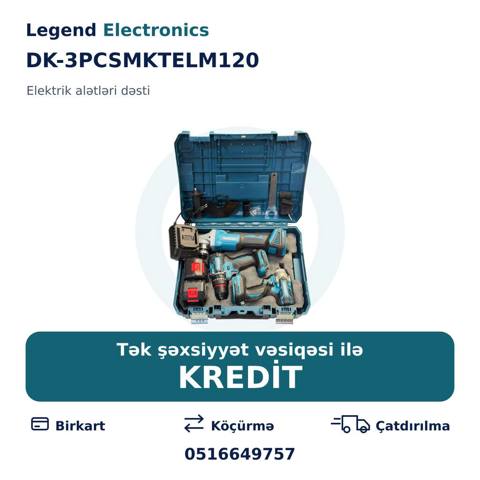 Elan başlığı: Alətlər dəsti DK-3PCSMKTELM120 Elan mətni: Elektrik — Legend Electronics — Various tool sets