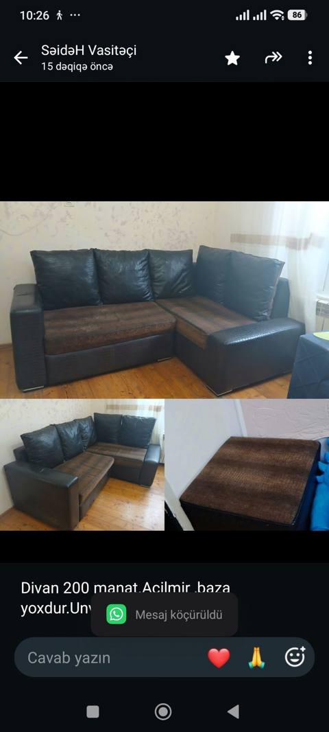 Divan 200 manat.Acilmirbaza yoxdur.Unvan Zabrat 1.SH — Bakı