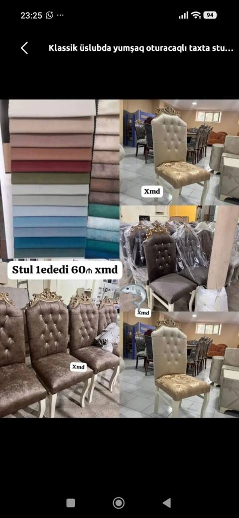 Klassik üslubda yumşaq oturacaqlı taxta stullar - Model: Klassik — 60 ₼ · Bakı · Stullar Klassik üslubda yumşaq oturacaqlı taxta stullar - Model: Klassik — Bakı