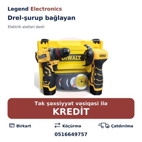 Elan başlığı: Elektrik alətlər dəsti, Drel-şurup bağlayan, Laqonda, 2 — Legend Electronics — Drills, and screwdrivers