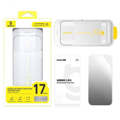 Baseus Crystalline Privacy Tempered Glass iPhone 17 Pro Max — 26.99 ₼ · Баку · Mallar Baseus Crystalline Privacy Tempered Glass iPhone 17 Pro Max — Баку
