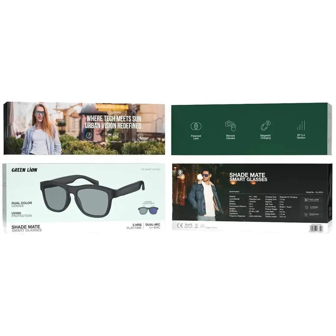 Green Lion Shade Mate Smart Glasses - Black — Mallar, Bakı (4)