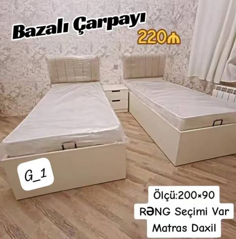 Bazalı çarpayı – tək nəfərlik model - Ölçü: 200 x 90 sm - Bazalı — Digah