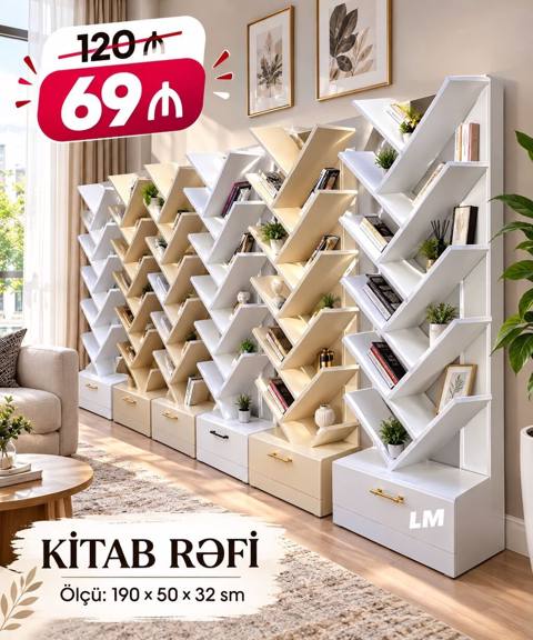 Kitab rəfi Müasir və dekorativ dizayna malik, ziqzaq formalı kitab — Сактоо үчүн эмерек