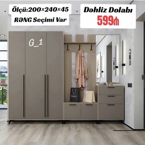Dəhliz dolabı dəsti Ölçü: 200 240 45 sm Rəng seçimi var — Мехдиабад