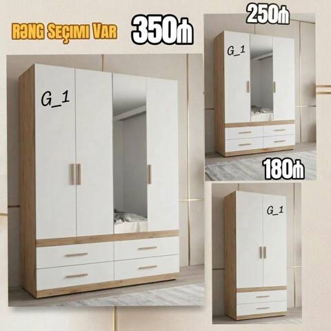G_1 model şkaflar – rəng seçimi var. - Variantlar: - 4 qapılı — 350 ₼ · Мехдиабад · Şkaflar G_1 model şkaflar – rəng seçimi var. - Variantlar: - 4 qapılı — Мехдиабад