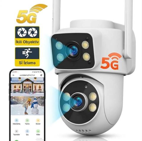 5G Wi‑Fi Açıq Hava Təhlükəsizlik Kamerası – İkili obyektiv, ağıllı — Goods