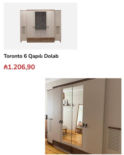 Dolab yeni alınıb,satılır 500₼. ölçüsü 2.70/210,dərinlik 53. perladan — 500 ₼ · Баку · Şkaflar Dolab yeni alınıb,satılır 500₼. ölçüsü 2.70/210,dərinlik 53. perladan — Баку