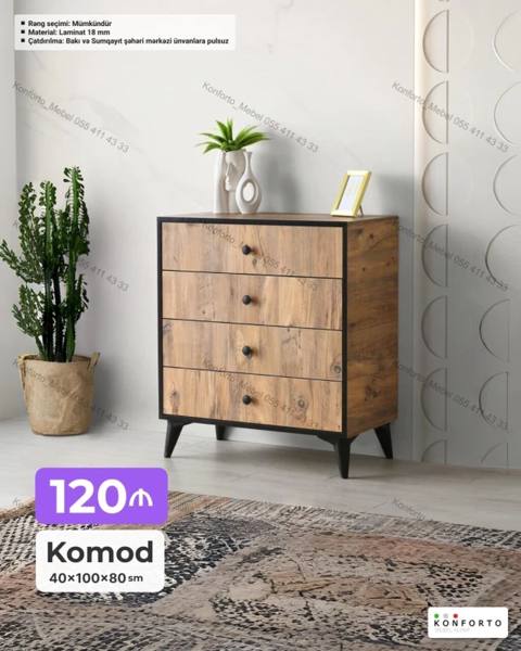 Komod – müasir skandinavi üslublu dizayn - Ölçülər: 40 100 80 sm — Baku