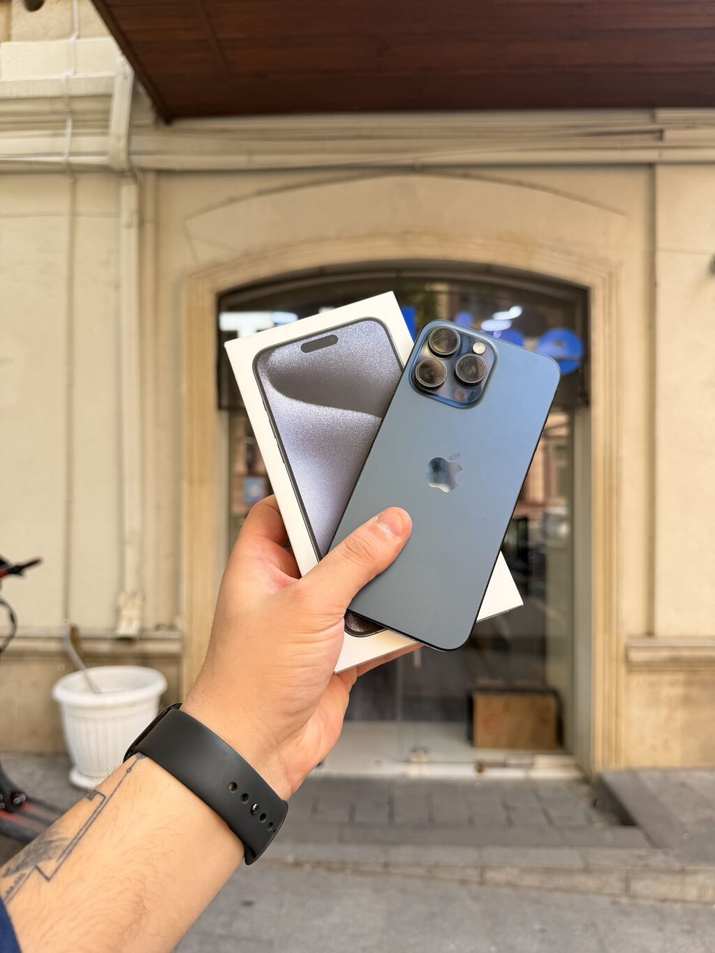 IPhone 15 Pro Max, 256 GB, Blue Titanium, Kredit, Simsiz şarj, Sənədlərlə