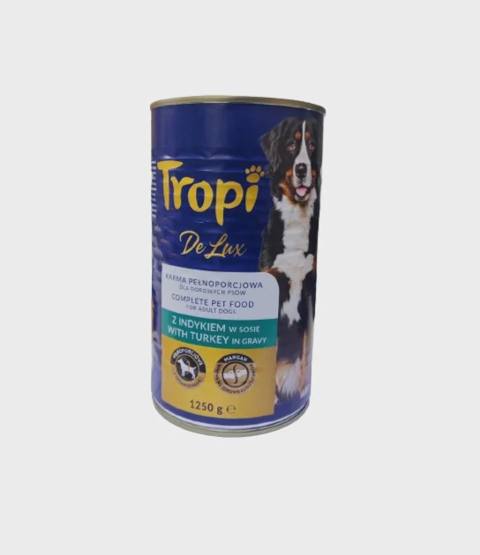 Tropi Deluxe Yaş Konservləşdirilmiş İt Yemi, Hinduşka ilə Sousda, 1250 q — Baku