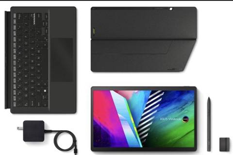 ASUS Vivobook seriyasına aid 2-si 1-də noutbuk-planşet modeli. Cihaz — Ноутбуктар