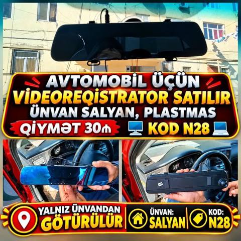 Avtomobil üçün videoreqistrator güzgü formatında model — 30 ₼ · Сальян · Video qeydediciləri Avtomobil üçün videoreqistrator güzgü formatında model — Сальян