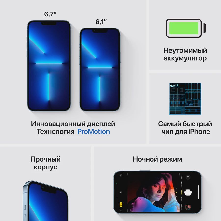 Apple iPhone 13 Pro Max 256 GB Sierra Blue — Smartfonlar, Bakı (5)