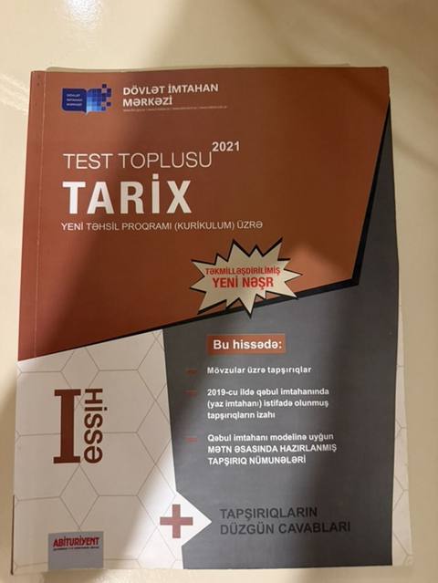 DİM nəşri olan “Test toplusu – Tarix” kitabı, 2021 buraxılışı — 3 ₼ · Bakı · Kitablar DİM nəşri olan “Test toplusu – Tarix” kitabı, 2021 buraxılışı — Bakı