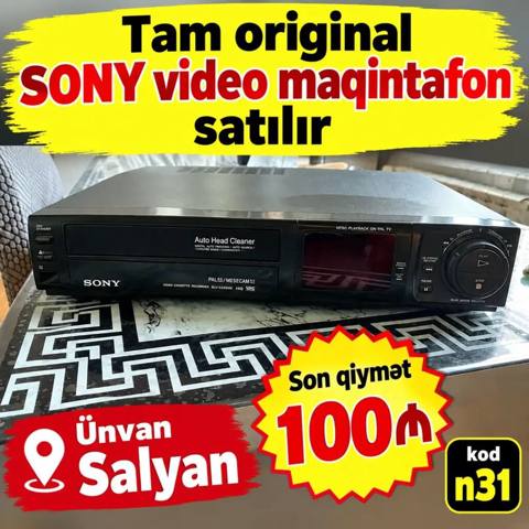 Tam original Sony video maqnitafon satılır. Cihaz VHS video kasetləri — Salyan