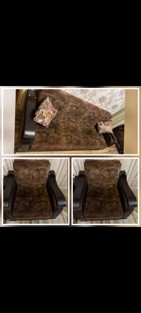 İşlənmiş, Divan, 2 kreslo, Bazalı, Açılan — Soft furniture sets