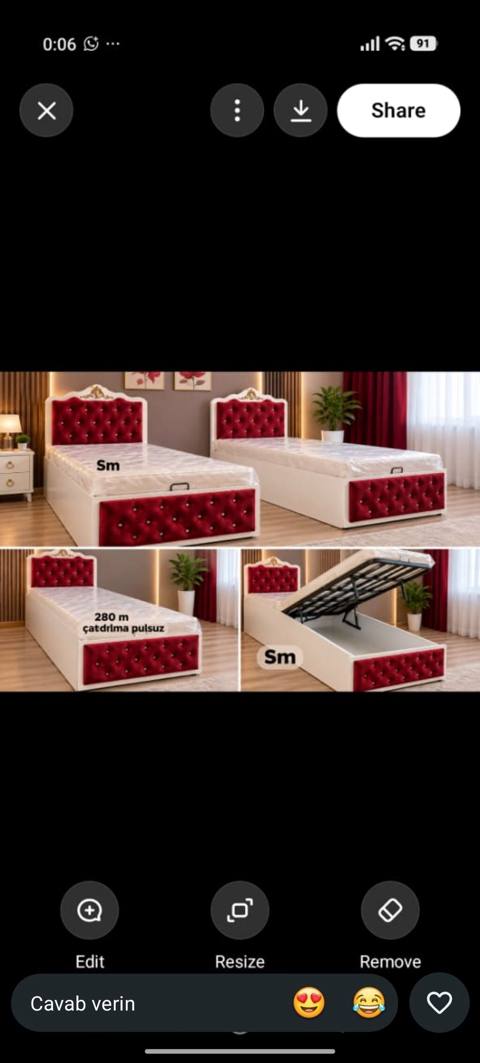 Yeni, Təknəfərlik çarpayı, Bazalı, Matras ilə, Siyirməsiz — Дигях