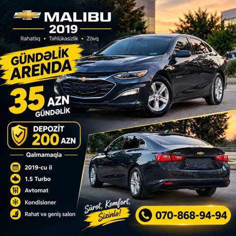 Chevrolet Malibu: 1.5 l 2019 il 240600 km Sedan — 35 ₼ · Bakı · Avtomobillər Chevrolet Malibu: 1.5 l 2019 il 240600 km Sedan — Bakı