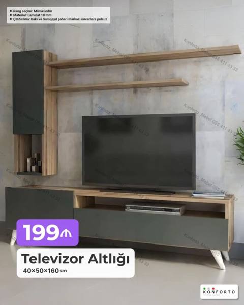 Televizor altlığı komplekti – müasir və zövqlü interyer üçün nəzərdə — 199 ₼ · Баку · Televizor altlıqları və standlar Televizor altlığı komplekti – müasir və zövqlü interyer üçün nəzərdə — Баку