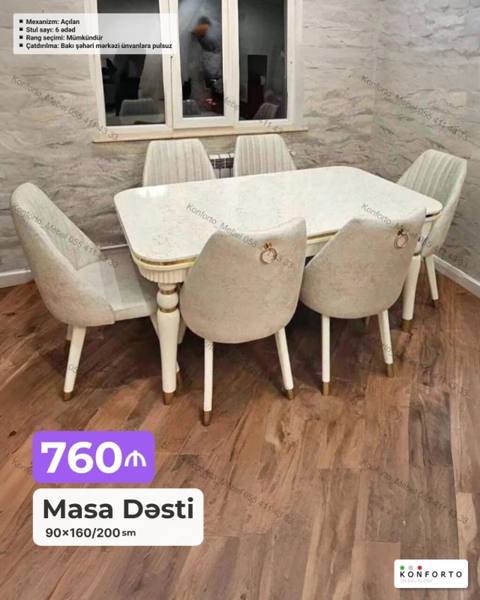 Masa Dəsti – 90×160/200 sm - Mexanizm: Açılandır (uzadıla bilir – 160 — Bakı