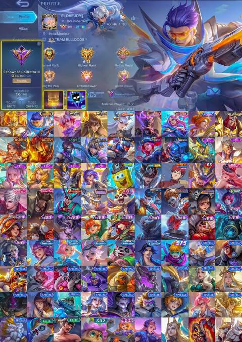 Mobile Legends hesabı təqdim olunur. Profil görüntüsünə əsasən hesab — ProAccountAz