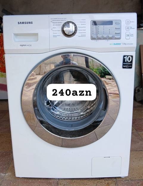 Samsung paltaryuyan maşın – EcoBubble, 7 kq - Ön yükləməli model — 240 ₼ · Баку · Çamaşır maşınları Samsung paltaryuyan maşın – EcoBubble, 7 kq - Ön yükləməli model — Баку